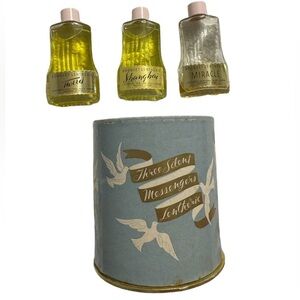 Vintage Three Silent Messengers Cologne/Perfume Set Lentheric Bouquet Miracle